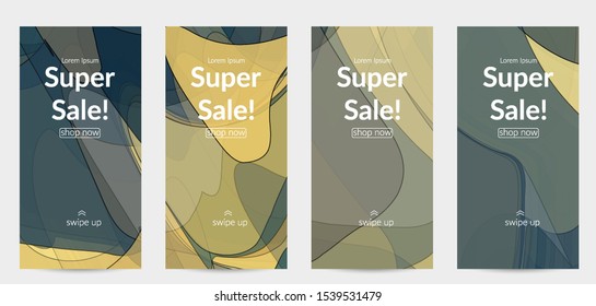Template with pastel colored  transparent overlapping shapes creating vector mixture of acrylic paint or watercolor effect. Marble texture flat colors simple organic shapes. Nature earth design.