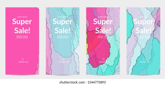 Template with pastel colored  transparent overlapping shapes creating vector mixture of acrylic paint or watercolor effect. Marble texture flat colors simple organic shapes. Nature earth design.