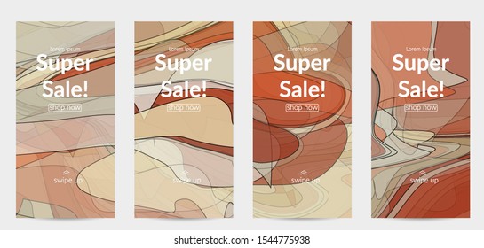 Template with pastel colored  transparent overlapping shapes creating vector mixture of acrylic paint or watercolor effect. Marble texture flat colors simple organic shapes. Nature earth design.