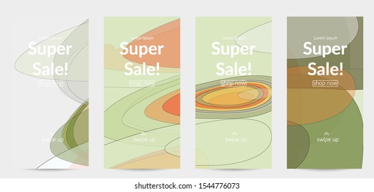 Template with pastel colored  transparent overlapping shapes creating vector mixture of acrylic paint or watercolor effect. Marble texture flat colors simple organic shapes. Nature earth design.