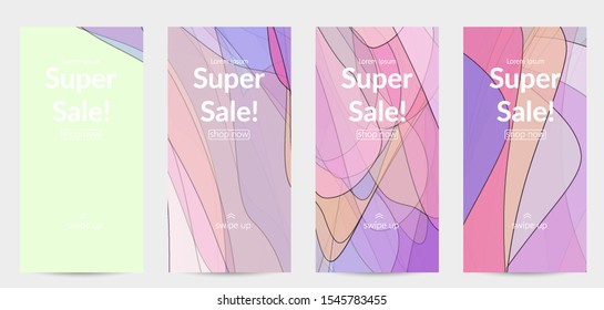 Template with pastel colored  transparent overlapping shapes creating vector mixture of acrylic paint or watercolor effect. Marble texture flat colors simple organic shapes. Nature earth design.