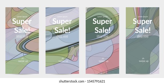Template with pastel colored  transparent overlapping shapes creating vector mixture of acrylic paint or watercolor effect. Marble texture flat colors simple organic shapes. Nature earth design.