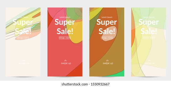 Template with pastel colored  transparent overlapping shapes creating vector mixture of acrylic paint or watercolor effect. Marble texture flat colors simple organic shapes. Nature earth design.