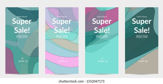 Template with pastel colored  transparent overlapping shapes creating vector mixture of acrylic paint or watercolor effect. Marble texture flat colors simple organic shapes. Nature earth design.