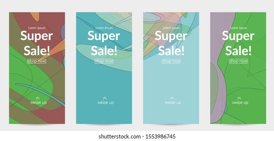 Template with pastel colored  transparent overlapping shapes creating vector mixture of acrylic paint or watercolor effect. Marble texture flat colors simple organic shapes. Nature earth design.