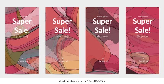 Template with pastel colored  transparent overlapping shapes creating vector mixture of acrylic paint or watercolor effect. Marble texture flat colors simple organic shapes. Nature earth design.