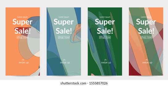 Template with pastel colored  transparent overlapping shapes creating vector mixture of acrylic paint or watercolor effect. Marble texture flat colors simple organic shapes. Nature earth design.