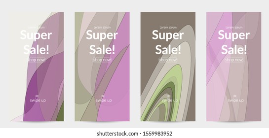 Template with pastel colored  transparent overlapping shapes creating vector mixture of acrylic paint or watercolor effect. Marble texture flat colors simple organic shapes. Nature earth design.