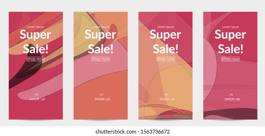 Template with pastel colored  transparent overlapping shapes creating vector mixture of acrylic paint or watercolor effect. Marble texture flat colors simple organic shapes. Nature earth design.