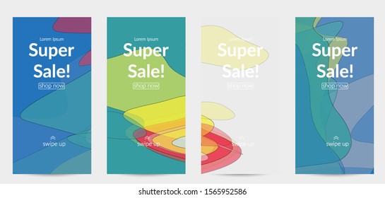 Template with pastel colored  transparent overlapping shapes creating vector mixture of acrylic paint or watercolor effect. Marble texture flat colors simple organic shapes. Nature earth design.
