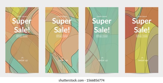 Template with pastel colored  transparent overlapping shapes creating vector mixture of acrylic paint or watercolor effect. Marble texture flat colors simple organic shapes. Nature earth design.