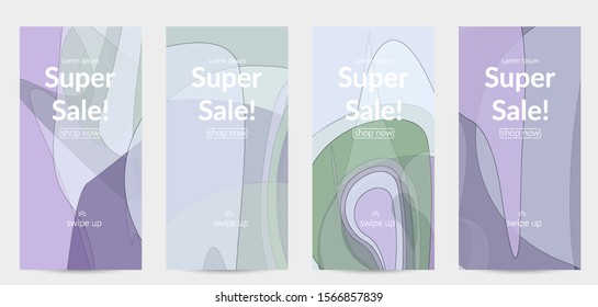 Template with pastel colored  transparent overlapping shapes creating vector mixture of acrylic paint or watercolor effect. Marble texture flat colors simple organic shapes. Nature earth design.