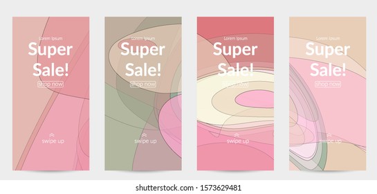Template with pastel colored  transparent overlapping shapes creating vector mixture of acrylic paint or watercolor effect. Marble texture flat colors simple organic shapes. Nature earth design.