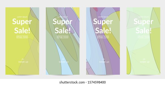 Template with pastel colored  transparent overlapping shapes creating vector mixture of acrylic paint or watercolor effect. Marble texture flat colors simple organic shapes. Nature earth design.