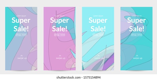 Template with pastel colored  transparent overlapping shapes creating vector mixture of acrylic paint or watercolor effect. Marble texture flat colors simple organic shapes. Nature earth design.