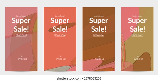 Template with pastel colored  transparent overlapping shapes creating vector mixture of acrylic paint or watercolor effect. Marble texture flat colors simple organic shapes. Nature earth design.