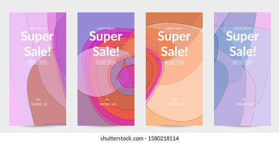 Template with pastel colored  transparent overlapping shapes creating vector mixture of acrylic paint or watercolor effect. Marble texture flat colors simple organic shapes. Nature earth design.
