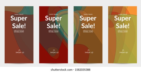 Template with pastel colored  transparent overlapping shapes creating vector mixture of acrylic paint or watercolor effect. Marble texture flat colors simple organic shapes. Nature earth design.