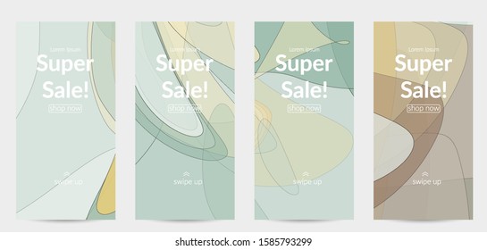 Template with pastel colored  transparent overlapping shapes creating vector mixture of acrylic paint or watercolor effect. Marble texture flat colors simple organic shapes. Nature earth design.
