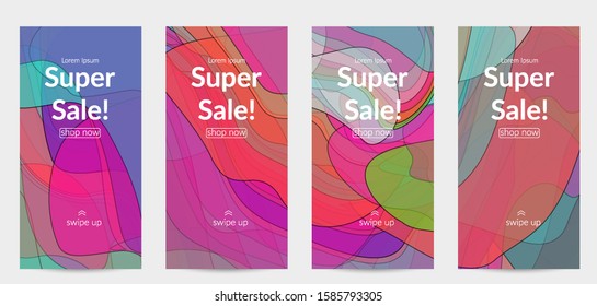 Template with pastel colored  transparent overlapping shapes creating vector mixture of acrylic paint or watercolor effect. Marble texture flat colors simple organic shapes. Nature earth design.