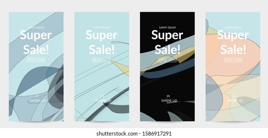 Template with pastel colored  transparent overlapping shapes creating vector mixture of acrylic paint or watercolor effect. Marble texture flat colors simple organic shapes. Nature earth design.