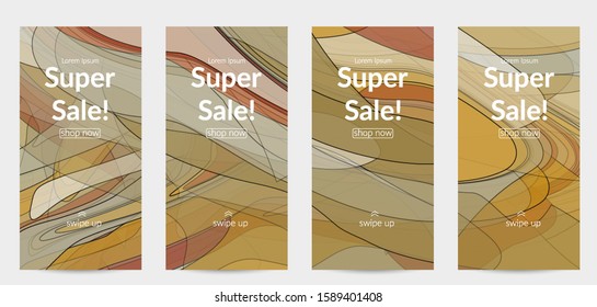 Template with pastel colored  transparent overlapping shapes creating vector mixture of acrylic paint or watercolor effect. Marble texture flat colors simple organic shapes. Nature earth design.