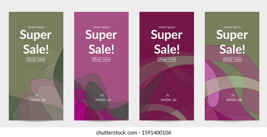 Template with pastel colored  transparent overlapping shapes creating vector mixture of acrylic paint or watercolor effect. Marble texture flat colors simple organic shapes. Nature earth design.