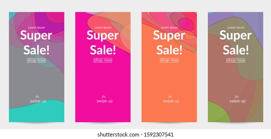 Template with pastel colored  transparent overlapping shapes creating vector mixture of acrylic paint or watercolor effect. Marble texture flat colors simple organic shapes. Nature earth design.