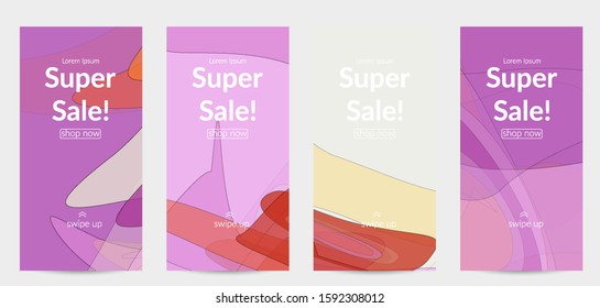 Template with pastel colored  transparent overlapping shapes creating vector mixture of acrylic paint or watercolor effect. Marble texture flat colors simple organic shapes. Nature earth design.
