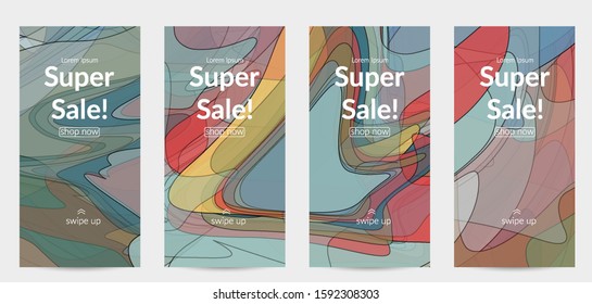 Template with pastel colored  transparent overlapping shapes creating vector mixture of acrylic paint or watercolor effect. Marble texture flat colors simple organic shapes. Nature earth design.
