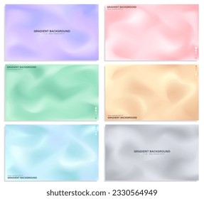 Plantilla de fondo multicolor pastel. Papeles vectores con gradiente de fluido ondulado borroso. Fondos digitales con textura de seda para banners de portada web o impresa, carteles, volantes, página de aterrizaje