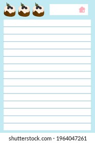 Template Of pastel paper decorating by icon cake copy space for text for background 