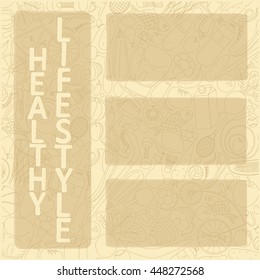 template of the pattern with the elements for a healthy lifestyle