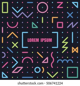 template with a pattern from geometrical elements against a dark background
