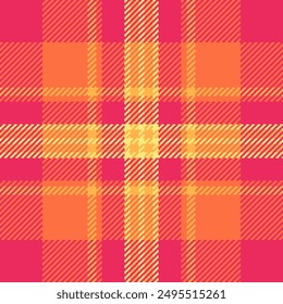 Template pattern seamless tartan, cloth textile texture plaid. Part fabric background check vector in red and amber colors palette.