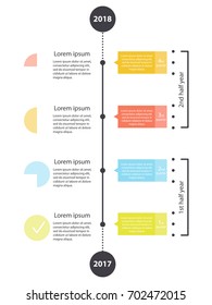 Template of perspective development of the company or project. Infographics of the Annual Plan. Four quarters or two half-year workflow. Vector EPS 10