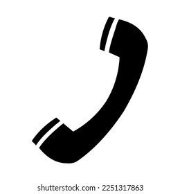 Icono de teléfono de plantilla. Icono de teléfono plano, aislado en fondo blanco. Botón web del auricular, signo, símbolo. Ilustración vectorial.