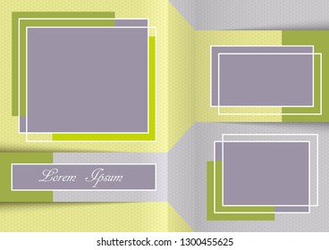 Template for photo collage or infographic in modern style. Frames for clipping masks are in the vector file. Template for a photo album