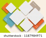 Template for photo collage in modern style. Frames for clipping masks is in the vector file. Template for a photo album with square shapes frames
