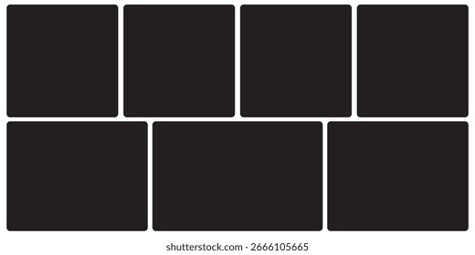 Template photo collage vector 7 pictures blank