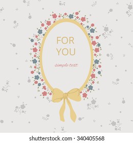 Template for a photo or congratulation with flowers