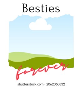 Plantilla con marco fotográfico para burlarse de la ilustración de diseño de barro o tarjetas