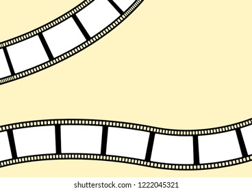 Template for photos wavy vintage film strip. Vector illustration.
