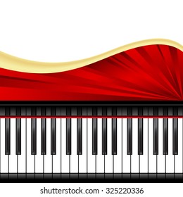 Template with piano keyboard isolated. Vector illustration