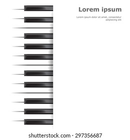 Template with piano keyboard on white  background. Vector illustration.