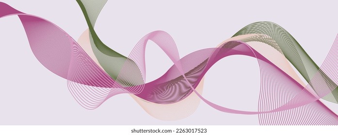 Template with Pink and green colored Waves for your Text, Information, Publishing. Abstract wavy stripes, design element