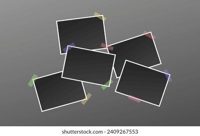 Template for a place for photos on the wall. Flat, place for family photos icons, mockup for photos on the wall. Vector icons