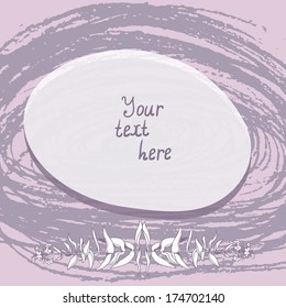 Template with place for your text grungy, pencil shading and floral decoration. Used clipping mask.