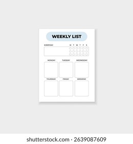 Template for planning. weekly planner enhances scheduling by listing daily tasks clearly.