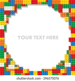 Plantilla de piezas de construcción de plástico para texto. Ilustración del vector